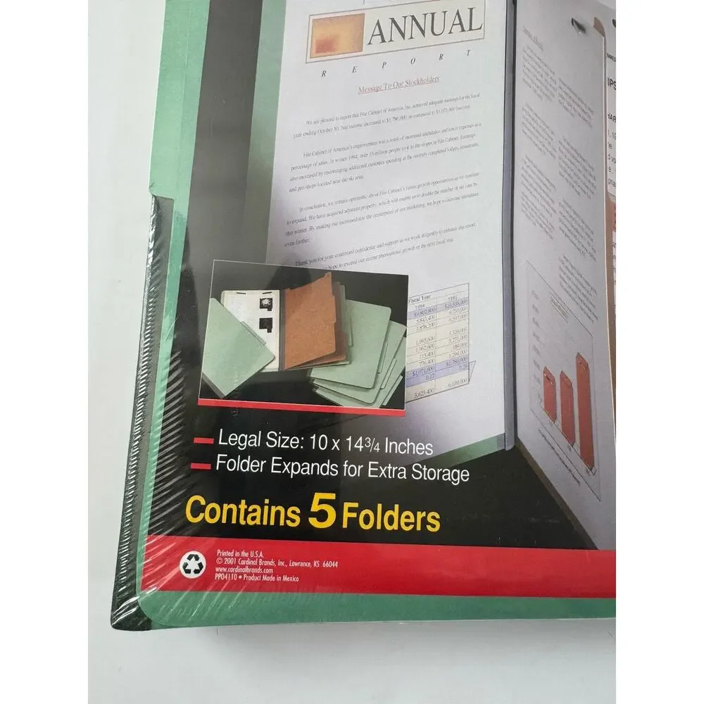 Globe Weis Durable Pressboard Classification Folders 5-Pack New Sealed Legal #70